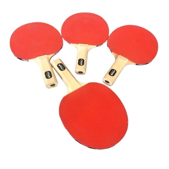 Stiga Classic 4 Player Table Tennis Set Recreational, 5-PlyBlade Red Black - Picture 2 of 4